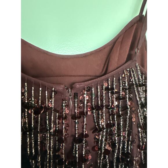 NWT Liv Foster Beaded Scoopneck Mini Dress in Blackened Red, 4 - Picture 4 of 9